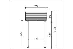 Auvent bois Potsdam 4, 176x156cm, épicéa, traitement coloré chêne clair-Skan Holz