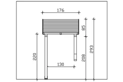Skan Holz Auvent bois Potsdam 3, 176x156cm, épicéa, non traité