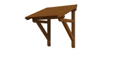 Auvent bois Potsdam 1, 176x156cm, épicéa, traitement coloré noyer-Skan Holz Discount