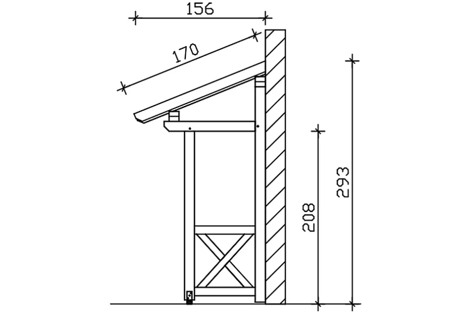 Auvent bois Potsdam 4, 176x156cm, épicéa, non traité-Skan Holz Discount