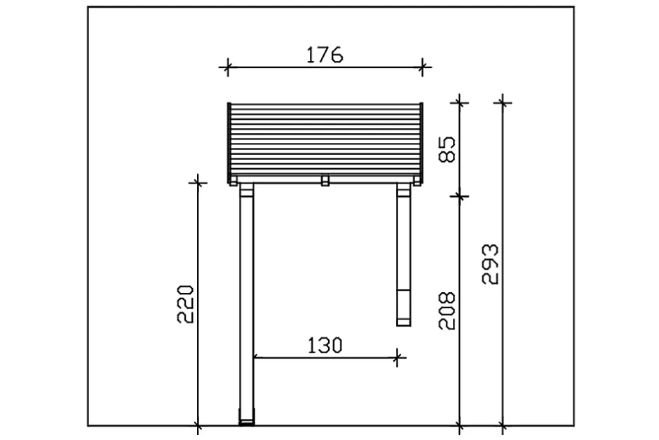 Auvent bois Potsdam 3, 176x156cm, épicéa, traitement coloré gris ardoise-Skan Holz