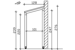 Skan Holz Auvent bois Putbus, 203 x 128 cm, épicéa, traitement coloré noyer