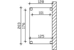 Skan Holz Auvent bois Putbus, 203 x 128 cm, épicéa, traitement coloré gris ardoise