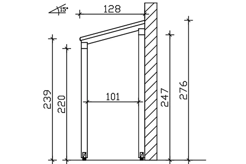 Auvent bois Putbus, 203 x 128 cm, épicéa, traitement coloré blanc-Skan Holz Online