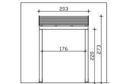 Auvent bois Putbus, 203 x 128 cm, épicéa, traitement coloré blanc-Skan Holz Online