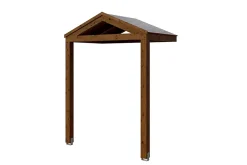 Auvent bois Sellin, 205 x 127 cm, épicéa, traitement coloré noyer-Skan Holz Best