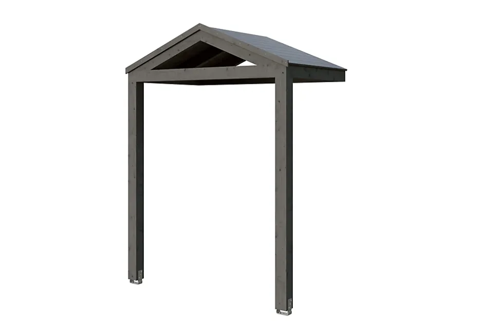 Skan Holz Auvent bois Sellin, 205 x 127 cm, épicéa, traitement coloré gris ardoise