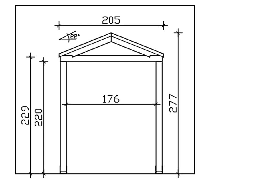 Skan Holz Auvent bois Sellin, 205 x 127 cm, épicéa, traitement coloré gris ardoise