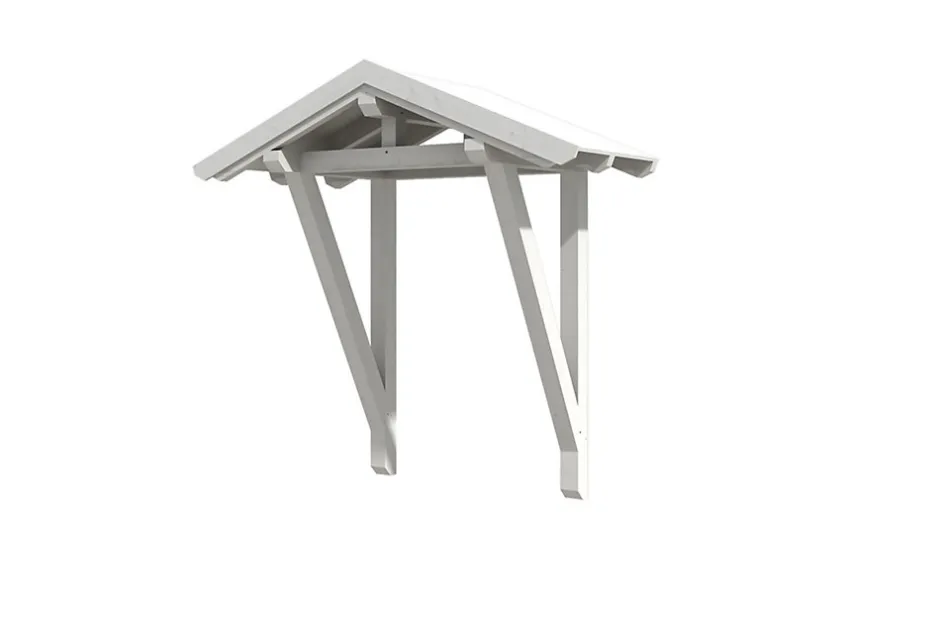 Auvent bois Siegen 2, 247x116cm, épicéa, traitement coloré blanc-Skan Holz Outlet