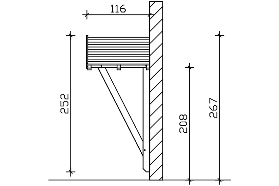 Auvent bois Siegen 2, 247x116cm, épicéa, traitement coloré blanc-Skan Holz Outlet