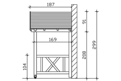 Auvent bois Stralsund 7, 360x187cm, épicéa, non traité-Skan Holz Outlet