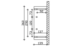 Skan Holz Auvent bois Stralsund 5, 360x139cm, épicéa, traitement coloré gris ardoise