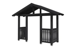 Skan Holz Auvent bois Stralsund 6, 360x139cm, épicéa, traitement coloré anthracite