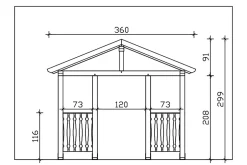 Skan Holz Auvent bois Stralsund 6, 360x139cm, épicéa, traitement coloré anthracite