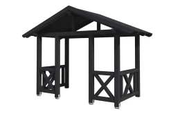 Auvent bois Stralsund 7, 360x187cm, épicéa, traitement coloré anthracite-Skan Holz