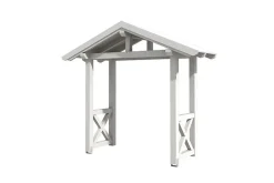 Skan Holz Auvent bois Stralsund 4, 289x116cm, épicéa, traitement coloré blanc