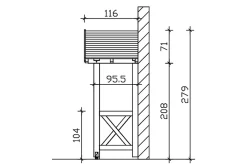 Skan Holz Auvent bois Stralsund 4, 289x116cm, épicéa, traitement coloré blanc