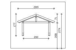 Skan Holz Auvent bois Stralsund 1, 289x116cm, épicéa, traitement coloré blanc