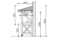 Skan Holz Auvent bois Wesel 3, 188x126cm, épicéa, traitement coloré chêne clair