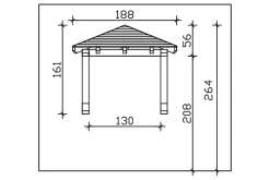 Skan Holz Auvent bois Wesel 1, 188x126cm, épicéa, non traité