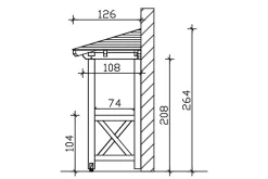 Skan Holz Auvent bois Wesel 4, 188x126cm, épicéa, non traité