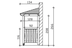 Auvent bois Wismar 6, 351x134cm, épicéa, traitement coloré noyer-Skan Holz Outlet
