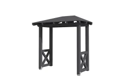 Skan Holz Auvent bois Wismar 4, 258x126cm, épicéa, traitement coloré gris ardoise