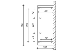 Auvent bois Wismar 6, 351x134cm, épicéa, traitement coloré blanc-Skan Holz Best