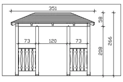 Auvent bois Wismar 6, 351x134cm, épicéa, traitement coloré blanc-Skan Holz Best