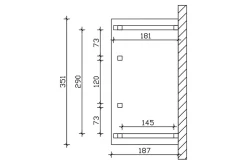 Auvent bois Wismar 8, 351x187cm, épicéa, traitement coloré chêne clair-Skan Holz Online