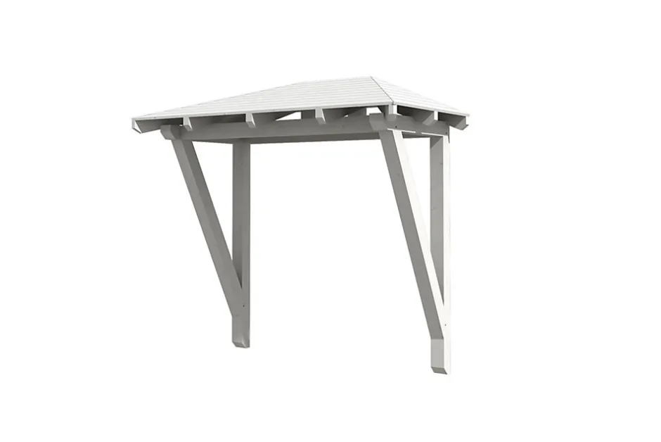Auvent bois Wismar 2, 258x126cm, épicéa, traitement coloré blanc-Skan Holz Online