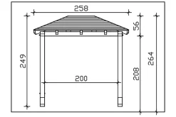 Auvent bois Wismar 2, 258x126cm, épicéa, traitement coloré blanc-Skan Holz Online