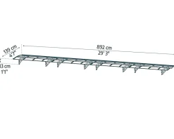 Auvent Bordeaux 890 x 140cm Blanc - Brume Blanche en Polycarbonate et acier-Canopia by Palram Hot