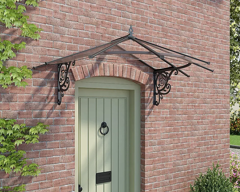 Geom Auvent Canopy noir aluminium et acrylique 1,75 x 1,25 x 0,8 m