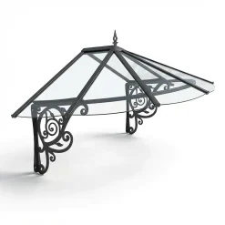 Geom Auvent Canopy noir aluminium et acrylique 1,75 x 1,25 x 0,8 m