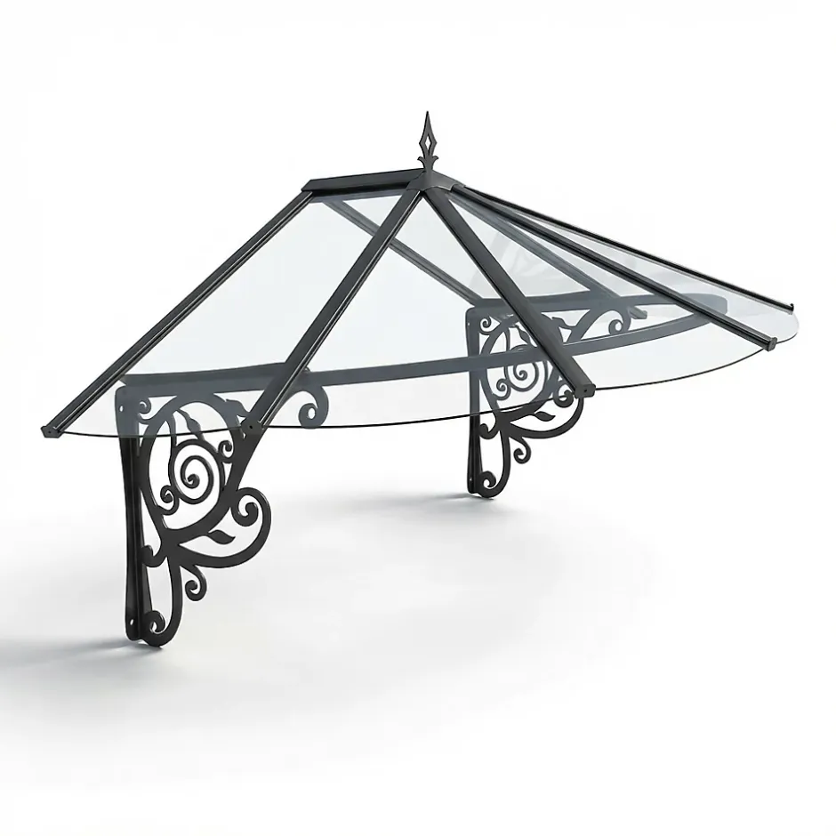 Geom Auvent Canopy noir aluminium et acrylique 1,75 x 1,25 x 0,8 m