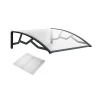 Artplast Auvent de Porte d'Entrée 100 x 120 cm Transparente - Polycarbonate Alvéolé Marquise Extérieure Bras Polypropylène Art Plast