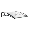 Artplast Auvent de Porte d'Entrée et fenêtre 100 x 120 cm - Polycarbonate Anti UV Marquise Extérieure Bras Polypropylène Art Plast