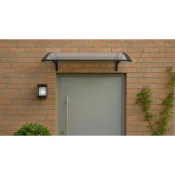 Artplast Auvent de Porte d'Entrée et fenêtre 80 x 100 cm - Polycarbonate Anti UV Marquise Extérieure Bras Polypropylène Art Plast