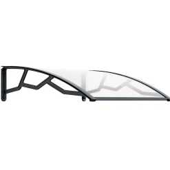 Artplast Auvent de Porte d'Entrée et fenêtre 100 x 100 cm - Polycarbonate Anti UV Marquise Extérieure Bras Polypropylène Art Plast