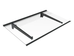 Vente-unique Auvent de porte en aluminium L150 x l90 cm incliné - anthracite - DALEPO