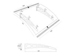 Auvent de porte en aluminium 150 x 90 cm courbé - gris - NEONA-Vente-unique New