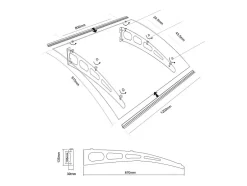 Auvent de porte en aluminium 120 x 90 cm courbé - gris - NEONA-Vente-unique Discount