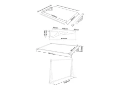 Vente-unique Auvent de porte en aluminium 150 x 90 cm incliné noir KEPLER