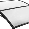 Auvent de Porte UPF 50+ avec Panneau Revêtu à Double Couche et Support en ABS Charge 20KG Gris-Giantex Sale
