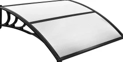 Auvent de Porte UPF 50+ avec Panneau Revêtu à Double Couche et Support en ABS Charge 20KG Gris-Giantex Sale