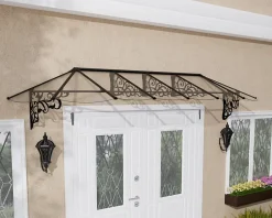 Canopia by Palram Auvent monopente Lily XL noir clair l.370 x P.88 x H.70 cm