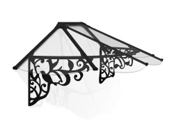 Auvent monopente Lily XL noir clair l.217 x P.88 x H.70 cm-Canopia by Palram Online