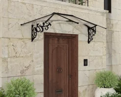 Auvent monopente Lily XL noir clair l.217 x P.88 x H.70 cm-Canopia by Palram Online