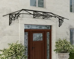 Auvent monopente Lily XL noir clair l.319 x P.88 x H.70 cm-Canopia by Palram Clearance